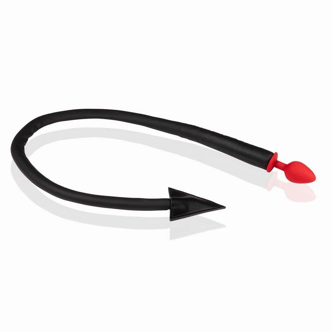 Ouch! Devil's Tail - Analplug aus Silikon mit Teufelsschwanz - Schwarz/Rot