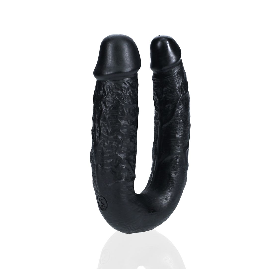RealRock U-förmiger Doppeldildo - 12,7 cm - Schwarz