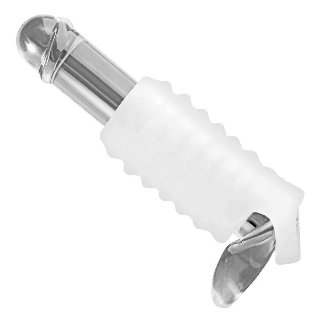 XR Brands Ribbed Stroker Sleeve with Ball Strap