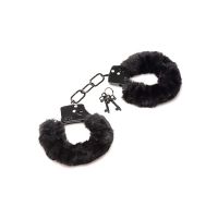 XR Brands Cuffed in Fur Hairy Handschellen - Schwarz