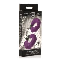 XR Brands Cuffed in Fur - Furry Handcuffs - Violett, Bild 2
