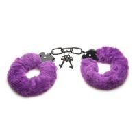 XR Brands Cuffed in Fur - Furry Handcuffs - Violett, Bild 4