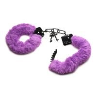 XR Brands Cuffed in Fur - Furry Handcuffs - Violett, Bild 5
