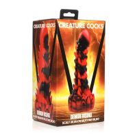 XR Brands Demon Rising - Scaly Dragon Silikon Dildo - Rot/Schwarz, Bild 2