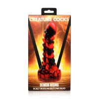 XR Brands Demon Rising - Scaly Dragon Silikon Dildo - Rot/Schwarz, Bild 3
