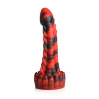 XR Brands Demon Rising - Scaly Dragon Silikon Dildo - Rot/Schwarz, Bild 6