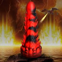 XR Brands Demon Rising - Scaly Dragon Silikon Dildo - Rot/Schwarz, Bild 7