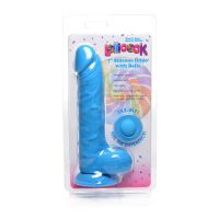 Curve Toys Lollicock Silikon Dildo mit Hoden - 18 cm - Blau, Bild 2
