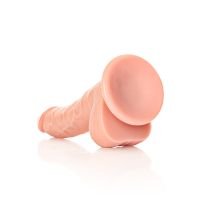 RealRock Gebogener realistischer Dildo mit Hoden und Saugnapf - 18 cm - Hautfarben, Bild 4