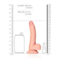 RealRock Gebogener realistischer Dildo mit Hoden und Saugnapf - 18 cm - Hautfarben, Bild 7
