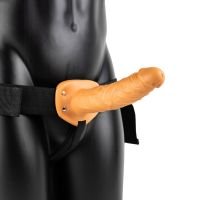 RealRock Vibrating Hollow Strap-On ohne Hodenanhang - 20,5 cm - Tan, Bild 3