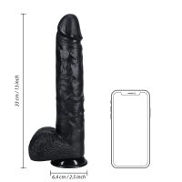 RealRock Extra Large Gerader Dildo mit Hodensack - 33 cm - Schwarz, Bild 7