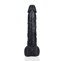 RealRock Extra Large Dildo mit Hodensack - 38 cm - Schwarz, Bild 4