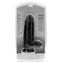 RealRock Realistischer Dildo - Extra Dick mit Hodensack - 23 cm - Schwarz, Bild 3