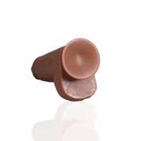 RealRock Extra Thick Straight Dildo mit Hoden - 23 cm - Hautton, Bild 5