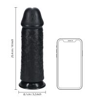 RealRock Extra Thick Straight Dildo ohne Hoden - 25,4 cm - Schwarz, Bild 7