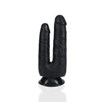 RealRock Double Trouble Doppeldildo - 12,7/15,2 cm - Schwarz