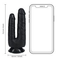 RealRock Double Trouble Doppeldildo - 12,7/15,2 cm - Schwarz, Bild 7