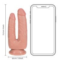 RealRock Double Trouble Doppeldildo - 12,7/15,2 cm - Hautfarben, Bild 5