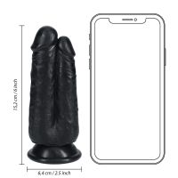 RealRock Two in One Dildo - 12,7/15,2 cm - Schwarz, Bild 6