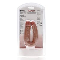 RealRock U-förmiger Doppeldildo - 12,7 cm - Beige, Bild 3