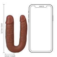 RealRock U-förmiger Doppeldildo - 12,7 cm - Beige, Bild 7