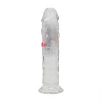 RealRock LED Vibrierender gerader Dildo - 15 cm - Transparent, Bild 3