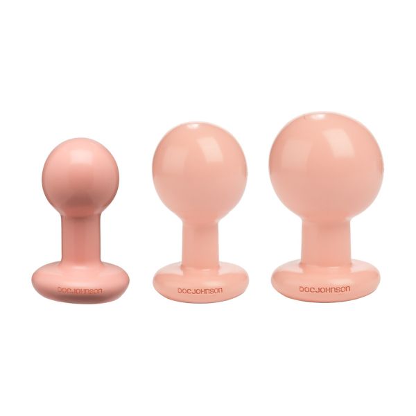 Doc Johnson The Classic - Runder Buttplug - 3-teiliges Set - Creme