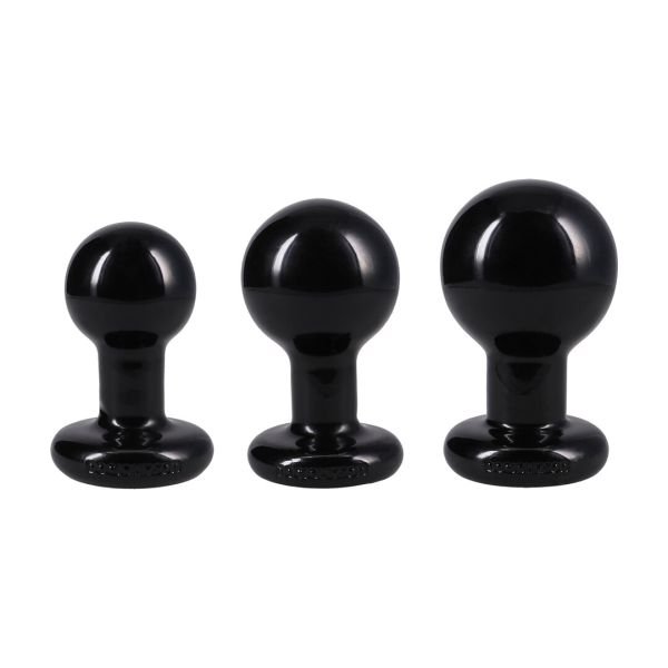 Doc Johnson The Classic - Runder Buttplug - 3er-Set - Schwarz