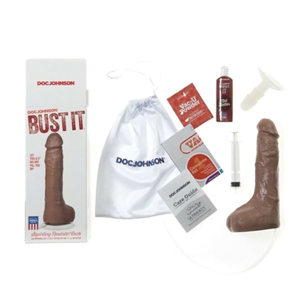 Doc Johnson Spritzender Dildo - 30 ml - Braun