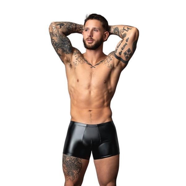 Male Power Wetlook Pouch Short - Schwarz