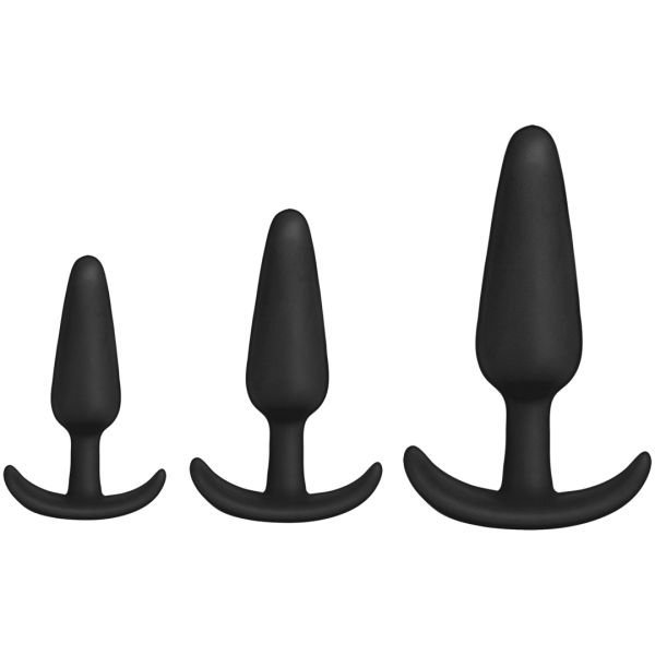 Doc Johnson Tush Trainer - 3-teiliges Silikon Set - Schwarz