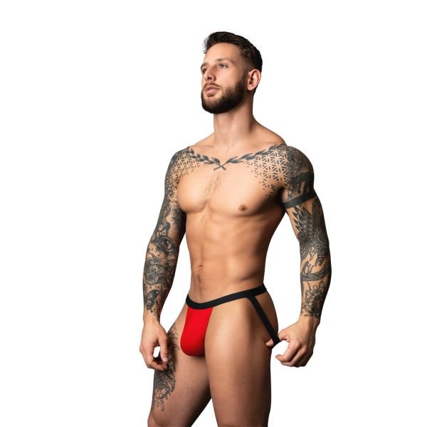 Male Power Jock - L/XL - Rot/Schwarz