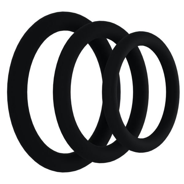 Doc Johnson Tri-Pack Silicone Gasket - Cockring-Set - Schwarz