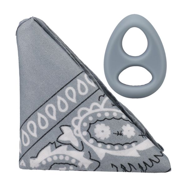 Doc Johnson The Code - Silikon Cockring mit Bandana - Grau