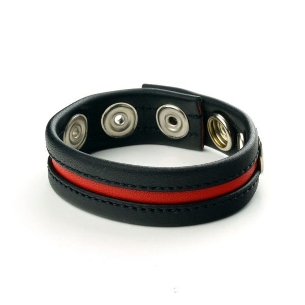 Prowler Red Cock Strap aus Leder - Schwarz/Rot