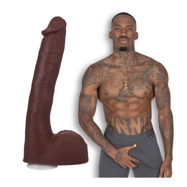Doc Johnson Pressure - Realistischer ULTRASKYN Dildo - 25 cm - Schokolade