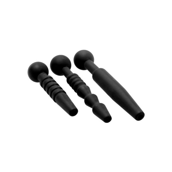 XR Brands Dark Rods - 3-teiliges Silikon Penisplug Set
