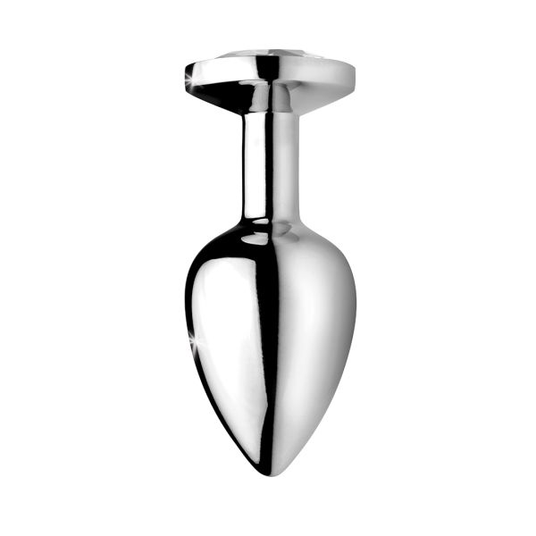XR Brands Buttplug mit klarem Stein - Klein - Klar