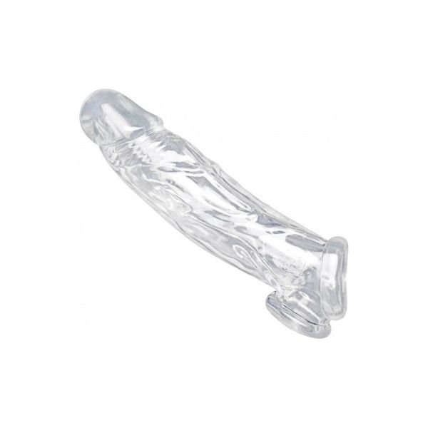 XR Brands Realistische Transparente Penishülle und Ballstretcher