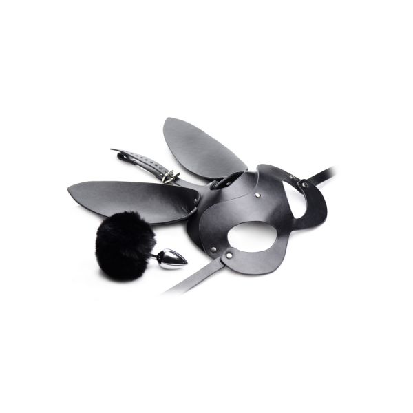 XR Brands Bunny Tail - Analplug und Masken-Set