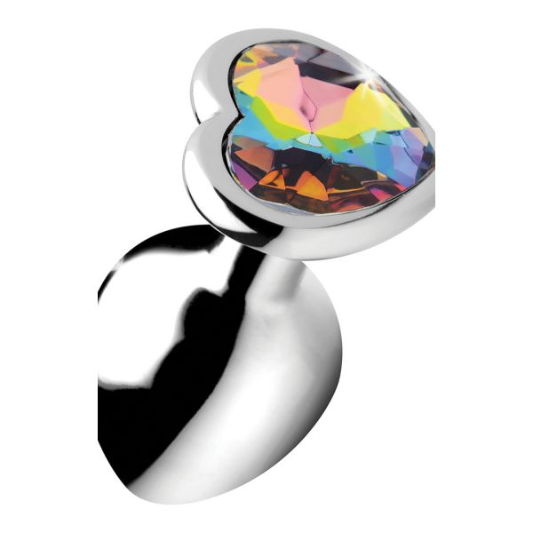 XR Brands Rainbow Prism - Heart Buttplug - Mittel