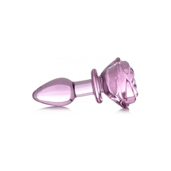 XR Brands Pink Rose - Glas Buttplug - Small