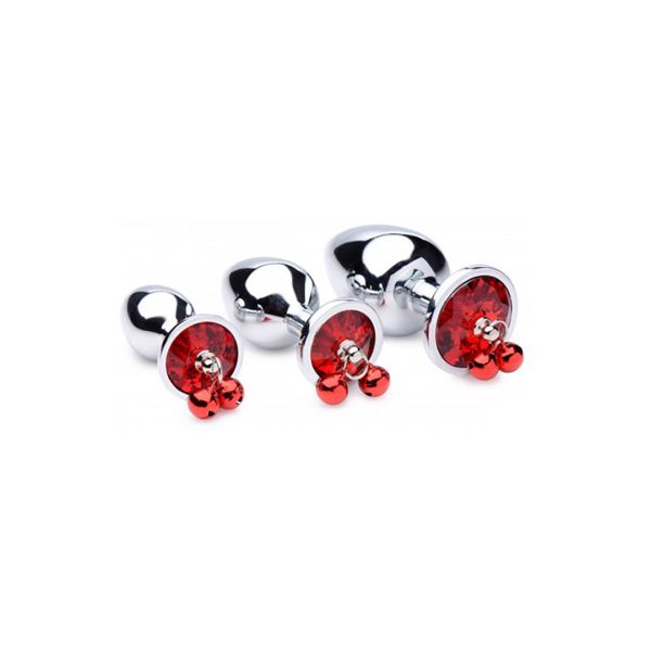 XR Brands Red Gem - Buttplug Set mit Glöckchen