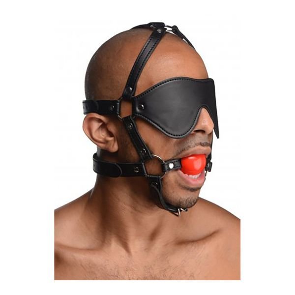 XR Brands ST Augenbinden-Harness mit Ballknebel