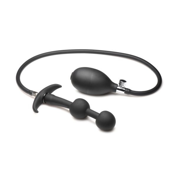 XR Brands Ass Rattler - Beschwerter aufblasbarer Analplug aus Silikon - Schwarz