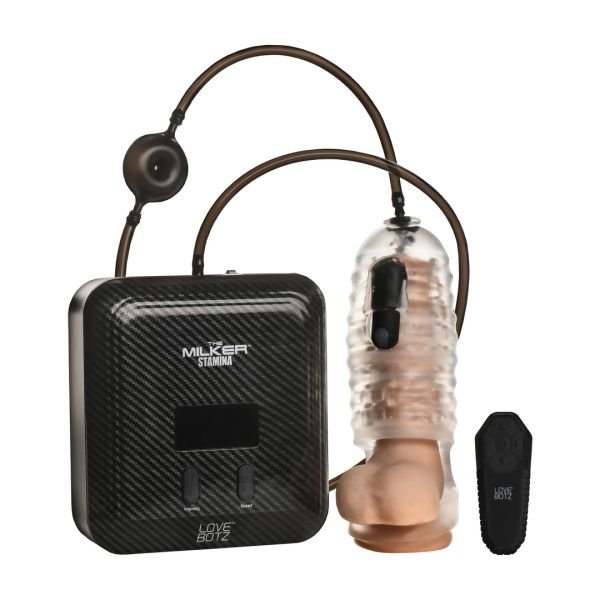 XR Brands The Milker Stamina - Automatischer Masturbator mit Vibration und Saugfunktion - Transparent