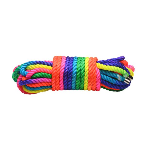 XR Brands Regenbogen Bondage-Seil - 9,8 m