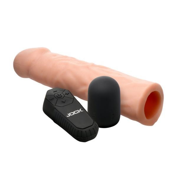 Curve Toys Enhancers - Vibrierende Realistische Penisverlängerung mit Fernbedienung - Hell