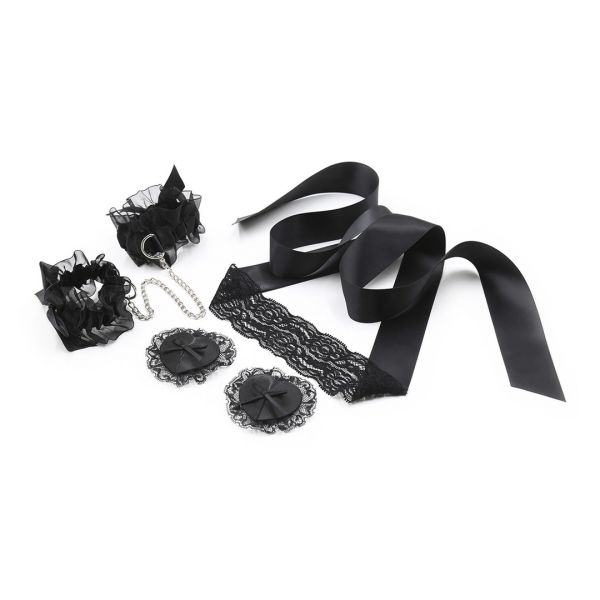 Crushious Lace Me Up - Bondage-Set aus Spitze - Schwarz